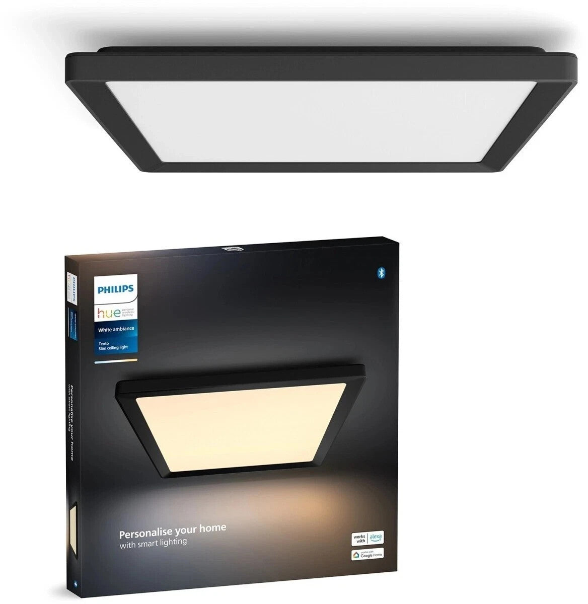 Philips Hue LED-Panel White & Color Ambiance Tento M 39,5 x 39,5 cm Schwarz