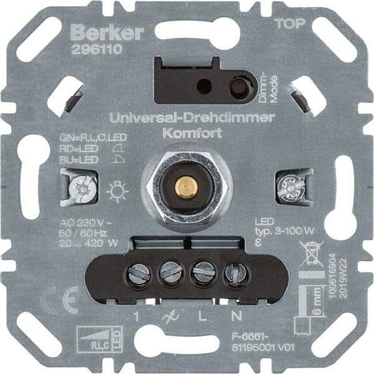 Berker 296110 Universal Drehdimmer Komfort LED Dimmer Einsatz