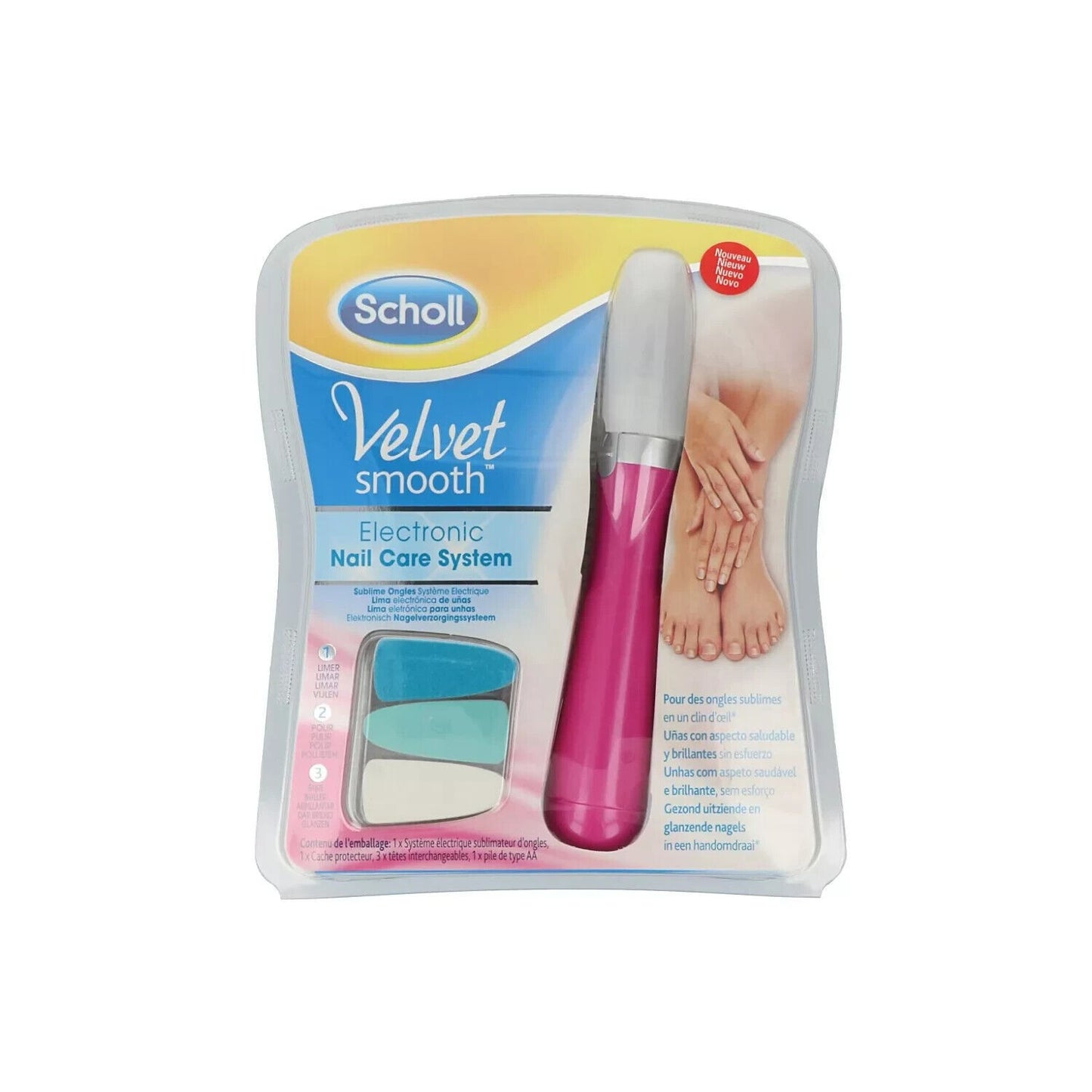 Scholl Nagelpfeile Nagepflege Set Velvet Smooth Electronic NailCare System  pink