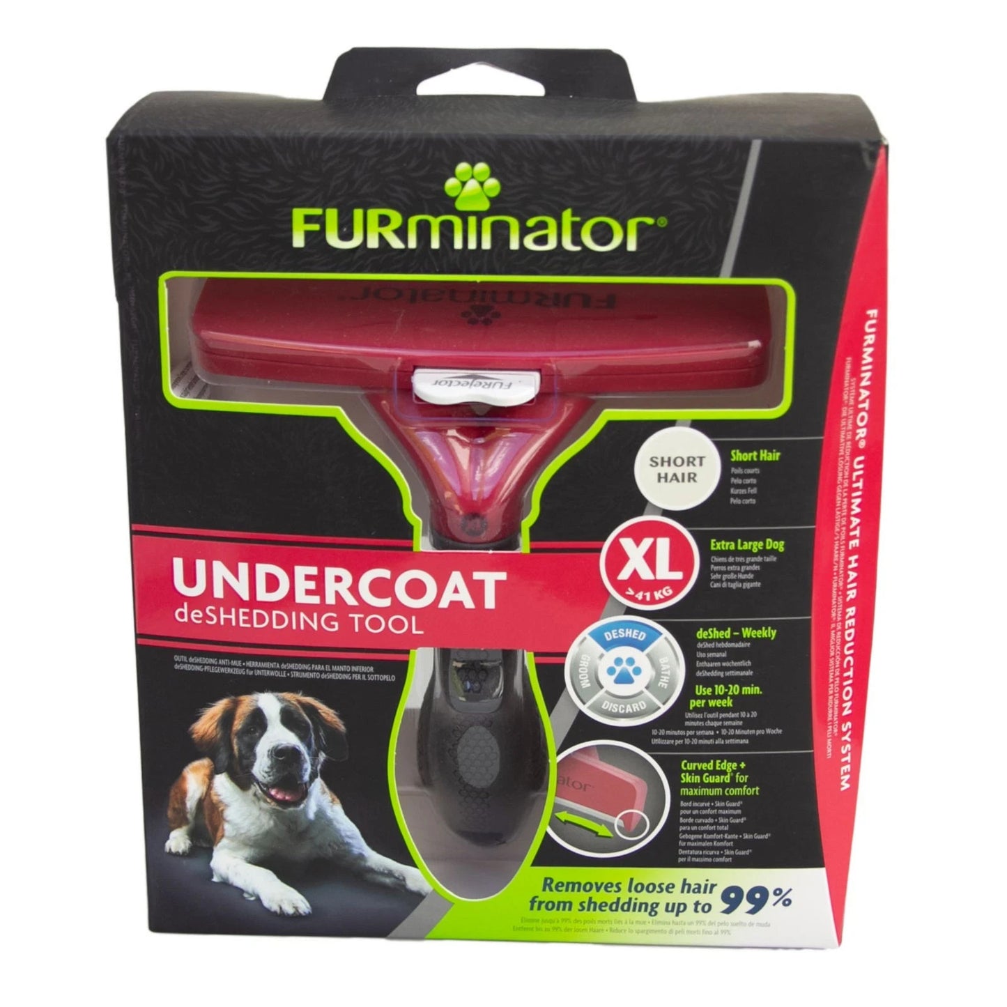 FURminator für kurzhaarige sehr große Hunde, deShedding-Pflege Werkzeug Bürste