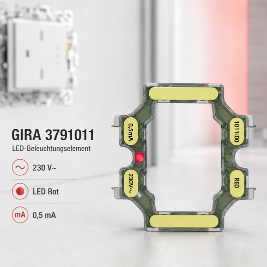 GIRA 3791011 LED-Beleuchtungselement 230 V~ / Variante 1 LED Rot, 0,5 mA
