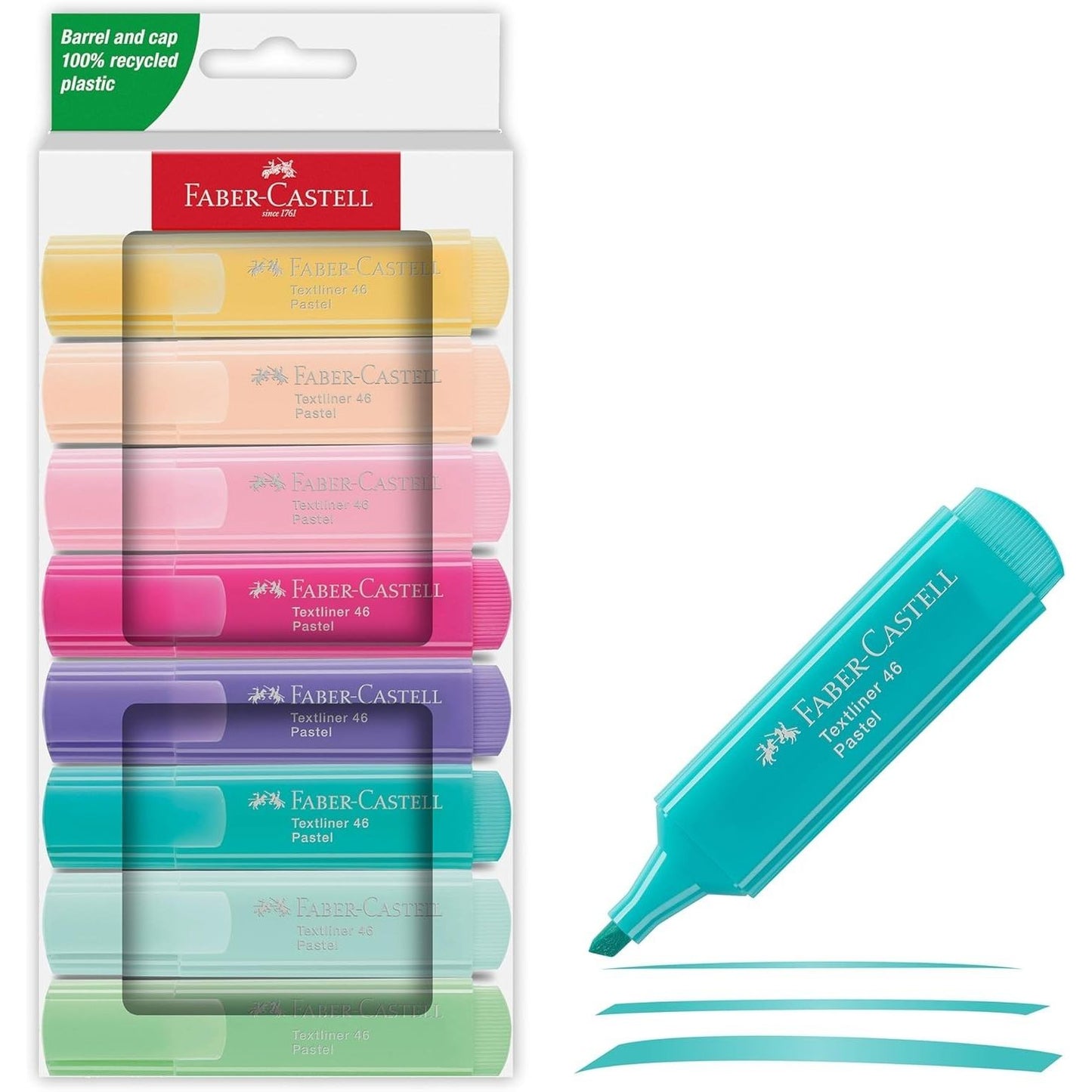 Textmarker Set, 8 Stück, Bunt, Neu, Recycle-kunststoff