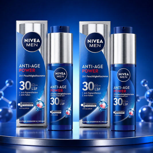 2x NIVEA MEN Anti-Age Power 2in1 Feuchtigkeitscreme LSF 30 mit Hyaluron & Thiami