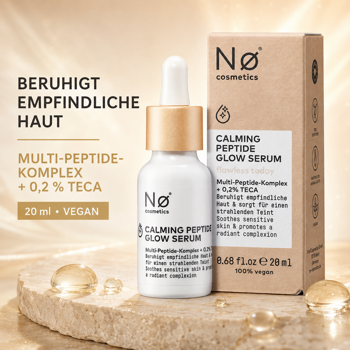 Nø Cosmetics Flawless tøday Calming Peptide Glow Serum – 20 ml