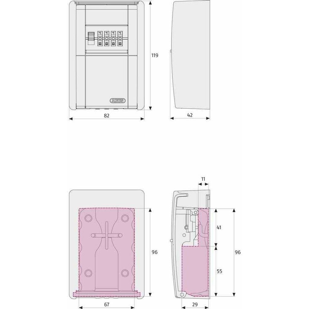 ABUS KeyGarage 787 Schlüsseltresor Wandmontage Zahlencode wetterfest