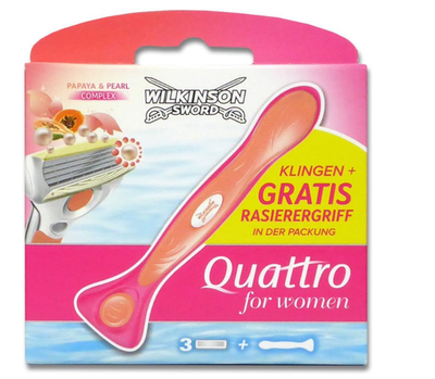 Wilkinson Sword Quattro Women Papaya & Pearl Set