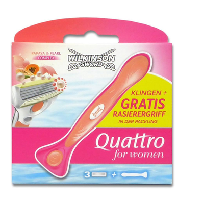 Wilkinson Sword Quattro Women Papaya & Pearl Set