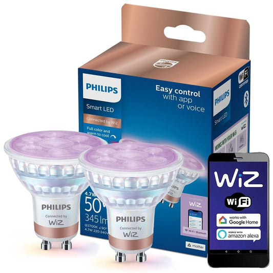 Philips WiZ Smart LED Reflektor 4,7W = 50W GU10 RGBW 2200K - 6500K Dimmbar WiFi