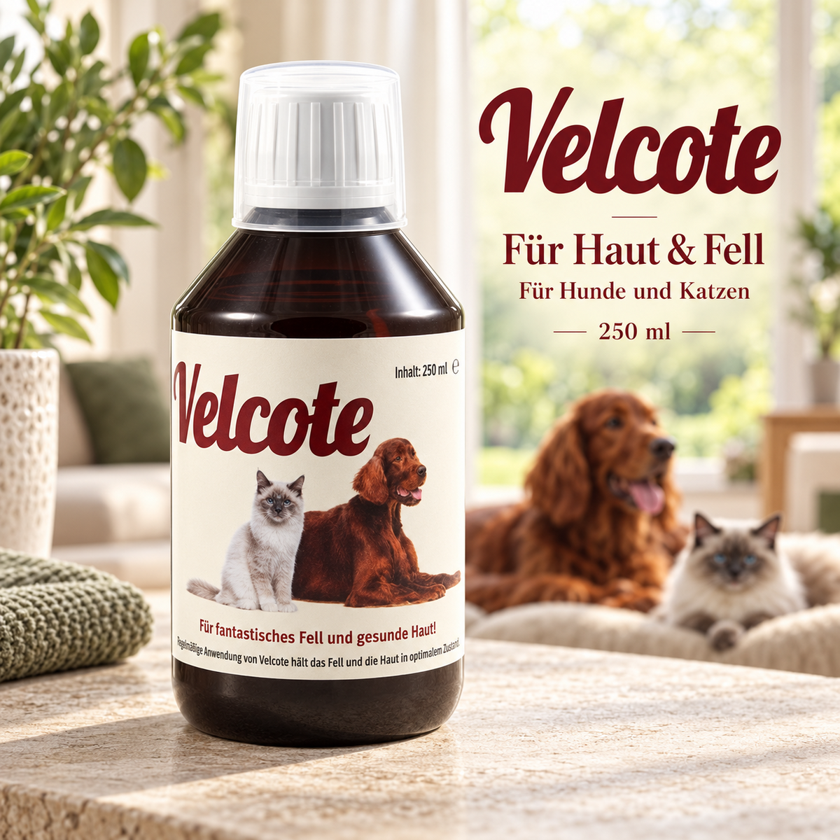 GRAU Velcote 250 ml – Ergänzungsfutteröl für Hunde & Katzen zur Unterstützung