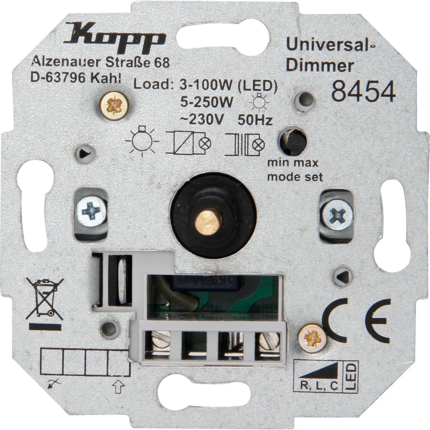 Kopp Universaldimmer RLC 100W – Drehdimmer für LED, Halogen & Glühlampen