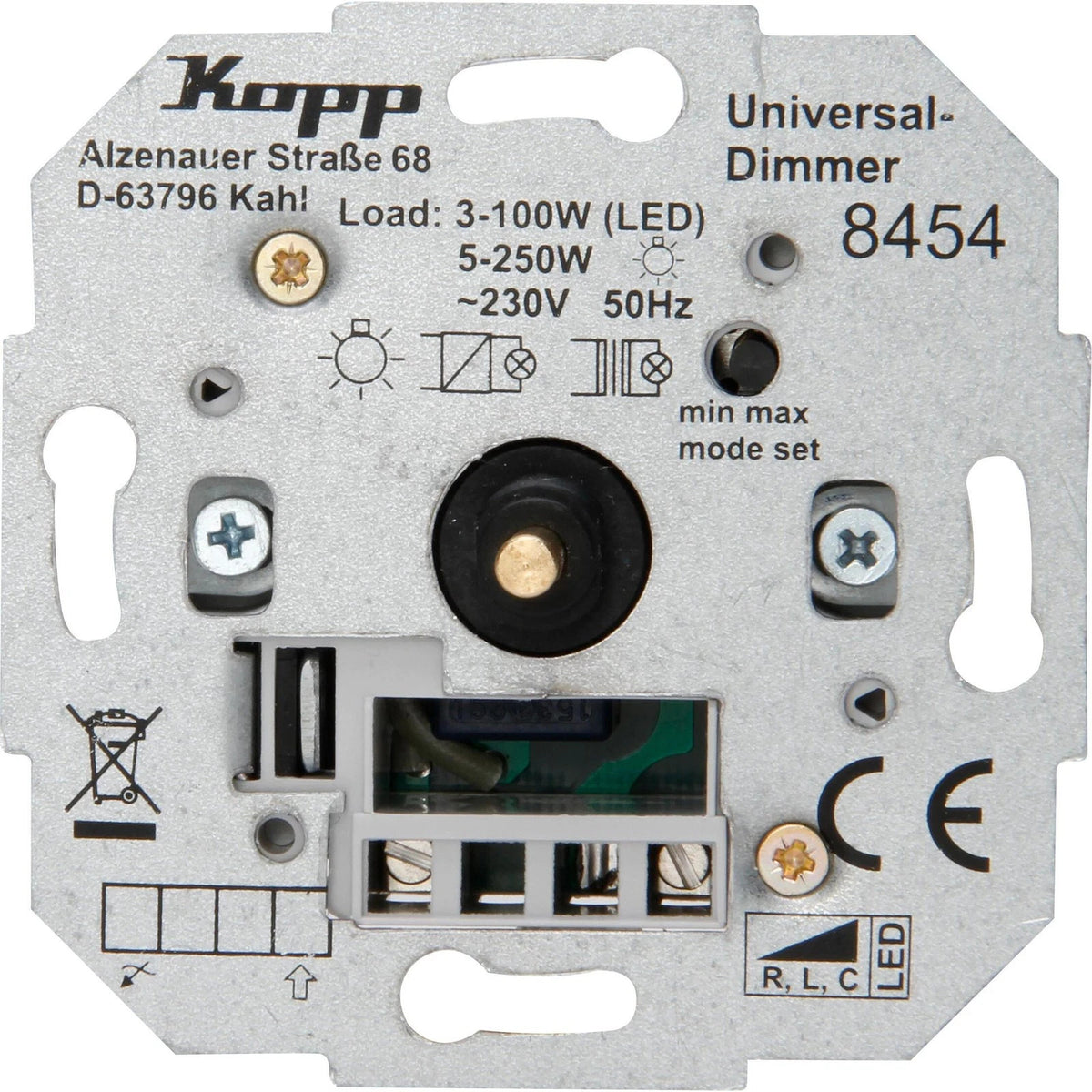 Kopp Universaldimmer RLC 100W – Drehdimmer für LED, Halogen & Glühlampen