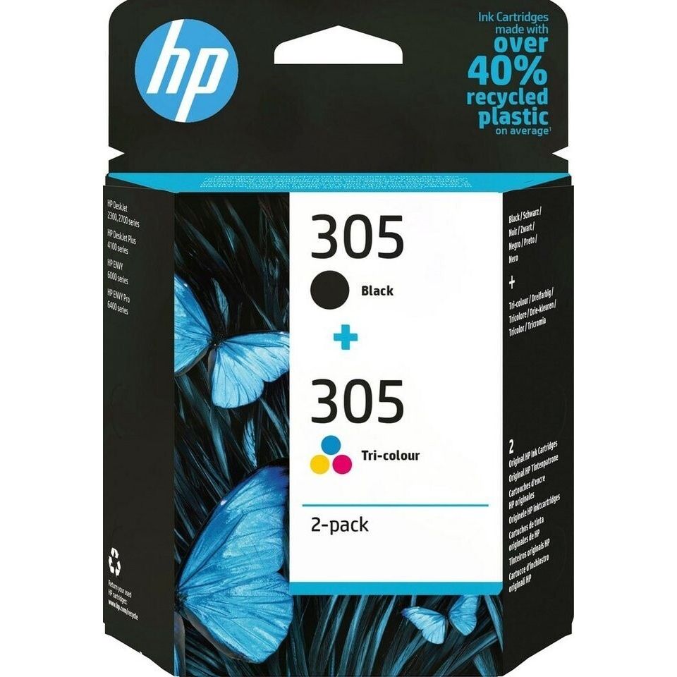 HP Nr. 305 Schwarz + 3-farbig Druckerpatronen Multipack (6ZD17AE)