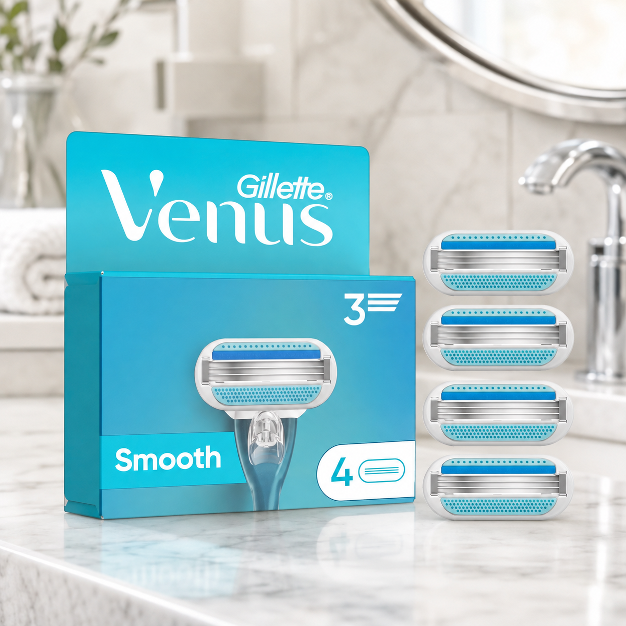 Gillette Venus Smooth 4 Ersatzklingen - NEU (639)