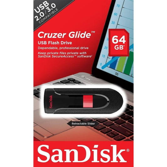 SanDisk Cruzer® Glide™ USB-Stick  64 GB Schwarz SDCZ60-064G-B35 USB-A (USB 2.0)